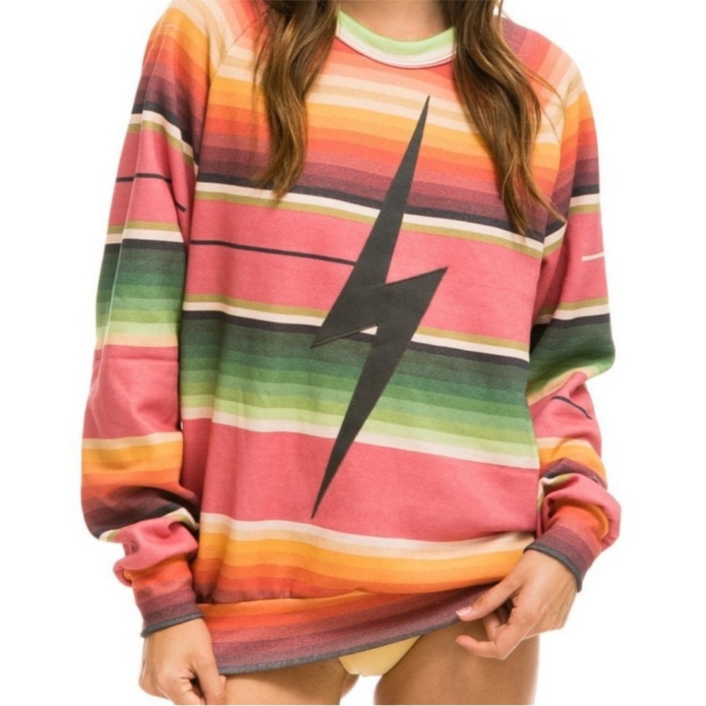 Aviator Nation bolt Tulum Sweater Lightning shirt sweatshirt women’s szMed